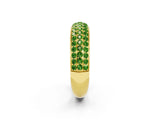 Yellow gold Three-Row Round Peridot Eternity Band with Shared Prong Setting_8