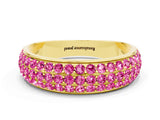 Yellow gold Three-Row Round Pink Sapphire Eternity Band with Shared Prong Setting_18