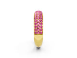 Yellow gold Three-Row Round Pink Sapphire Eternity Band with Shared Prong Setting_20