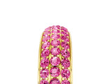 Yellow gold Three-Row Round Pink Sapphire Eternity Band with Shared Prong Setting_23