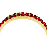 Yellow gold Three-Row Round Ruby Eternity Band with Shared Prong Setting_10