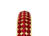 Yellow gold Three-Row Round Ruby Eternity Band with Shared Prong Setting_11