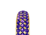 Yellow gold Three-Row Round Tanzanite Eternity Band with Shared Prong Setting_11