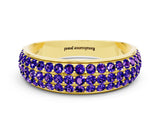 Yellow gold Three-Row Round Tanzanite Eternity Band with Shared Prong Setting_6