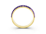 Yellow gold Three-Row Round Tanzanite Eternity Band with Shared Prong Setting_9