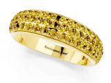 Yellow gold Three-Row Round Yellow Sapphire Eternity Band with Shared Prong Setting_19