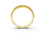 Yellow gold Three-Row Round Yellow Sapphire Eternity Band with Shared Prong Setting_21