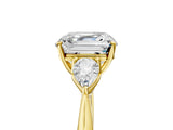 Yellow gold Three-Stone Asscher Cut Brilliant Diamond Solitaire Ring with Tapered Band and Four-Prong Setting_17