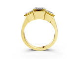 Yellow gold Three Stone Asscher Cut Cut Channel Set Diamond Ring_6