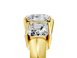 Yellow gold Three Stone Asscher Cut Cut Channel Set Diamond Ring_8