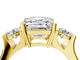 Yellow gold Three-Stone Asscher Cut Cut Classic Band Prong Setting Ring_7