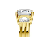 Yellow gold Three-Stone Asscher Cut Cut Classic Band Prong Setting Ring_8