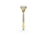 Yellow gold Three-Stone Asscher Cut Cut Diamond Pavé Band with Prong Setting_17
