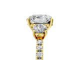 Yellow gold Three-Stone Asscher Cut Cut Diamond Pavé Band with Prong Setting_20