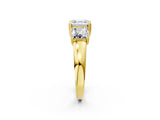 Yellow gold Three-Stone Asscher Cut Cut Diamond Ring with Channel Set Band and Four-Prong Setting_13