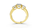 Yellow gold Three-Stone Asscher Cut Cut Diamond Ring with Channel Set Band and Four-Prong Setting_14