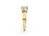 Yellow gold Three-Stone Asscher Cut Cut Diamond Ring with Channel Set Band and Four-Prong Setting_37