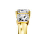 Yellow gold Three-Stone Asscher Cut Cut Diamond Ring with Channel Set Band and Four-Prong Setting_40