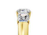 Yellow gold Three-Stone Asscher Cut Cut Diamond Ring with Prong Setting and Classic Band_8