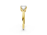 Yellow gold Three-Stone Asscher Cut Cut Diamond Ring with Trillion Side Stones and Four-Prong Setting_5