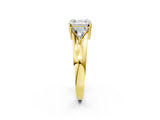 Yellow gold Three-Stone Asscher Cut Cut Diamond Ring with Trillion Side Stones on a Split Shank Band_11