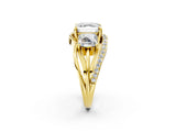 Yellow gold Three-Stone Asscher Cut Cut Diamond Split Shank Prong Set Ring_21