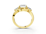 Yellow gold Three-Stone Asscher Cut Cut Diamond Split Shank Prong Set Ring_22