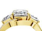 Yellow gold Three-Stone Asscher Cut Cut Diamond Split Shank Prong Set Ring_23