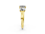 Yellow gold Three-Stone Asscher Cut Cut Solitaire Ring with Classic Prong Setting_5