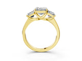 Yellow gold Three-Stone Asscher Cut Cut Solitaire Ring with Classic Prong Setting_6