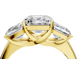 Yellow gold Three-Stone Asscher Cut Cut Solitaire Ring with Classic Prong Setting_7