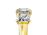 Yellow gold Three-Stone Asscher Cut Cut Solitaire Ring with Classic Prong Setting_8