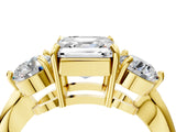 Yellow gold Three-Stone Asscher Cut Diamond Channel Set Engagement Ring with Prong Setting_7