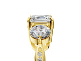 Yellow gold Three-Stone Asscher Cut Diamond Channel Set Engagement Ring with Prong Setting_8