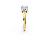 Yellow gold Three-Stone Asscher Cut Diamond Engagement Ring with Prong Setting_5