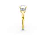 Yellow gold Three-Stone Asscher Cut Diamond Ring with Channel-Set Band and Four-Prong Setting_42
