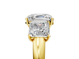 Yellow gold Three-Stone Asscher Cut Diamond Ring with Channel-Set Band and Four-Prong Setting_45