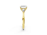 Yellow gold Three-Stone Asscher Cut Diamond Ring with Pear  Side Stones in Four-Prong Setting_14