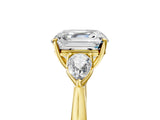 Yellow gold Three-Stone Asscher Cut Diamond Ring with Pear  Side Stones in Four-Prong Setting_17