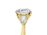 Yellow gold Three-Stone Asscher Cut Diamond Ring with Pear  Side Stones in Four-Prong Setting_53