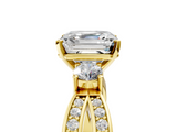 Yellow gold Three-Stone Asscher Cut Diamond Twist Band with Prong Setting_29