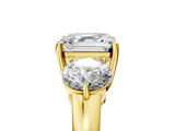 Yellow gold Three-Stone Asscher Cut Solitaire Ring with Prong Setting on a Classic Band_51