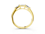 Yellow gold Three-Stone Baguette Cut Channel Set Diamond Band_10