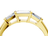 Yellow gold Three-Stone Baguette Cut Channel Set Diamond Band_11