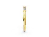 Yellow gold Three-Stone Baguette Cut Channel Set Diamond Band_9