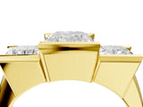 Yellow gold Three Stone Cushion Cut Cut Channel Set Diamond Ring_7