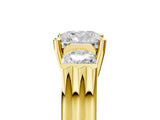 Yellow gold Three-Stone Cushion Cut Cut Classic Band Prong Setting Ring_8