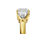 Yellow gold Three-Stone Cushion Cut Cut Diamond Ring with Trillion Side Stones and Four-Prong Setting_8