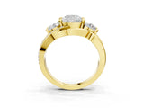 Yellow gold Three-Stone Cushion Cut Cut Diamond Split Shank Prong Set Ring_10