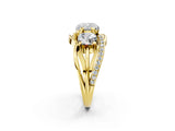 Yellow gold Three-Stone Cushion Cut Cut Diamond Split Shank Prong Set Ring_9